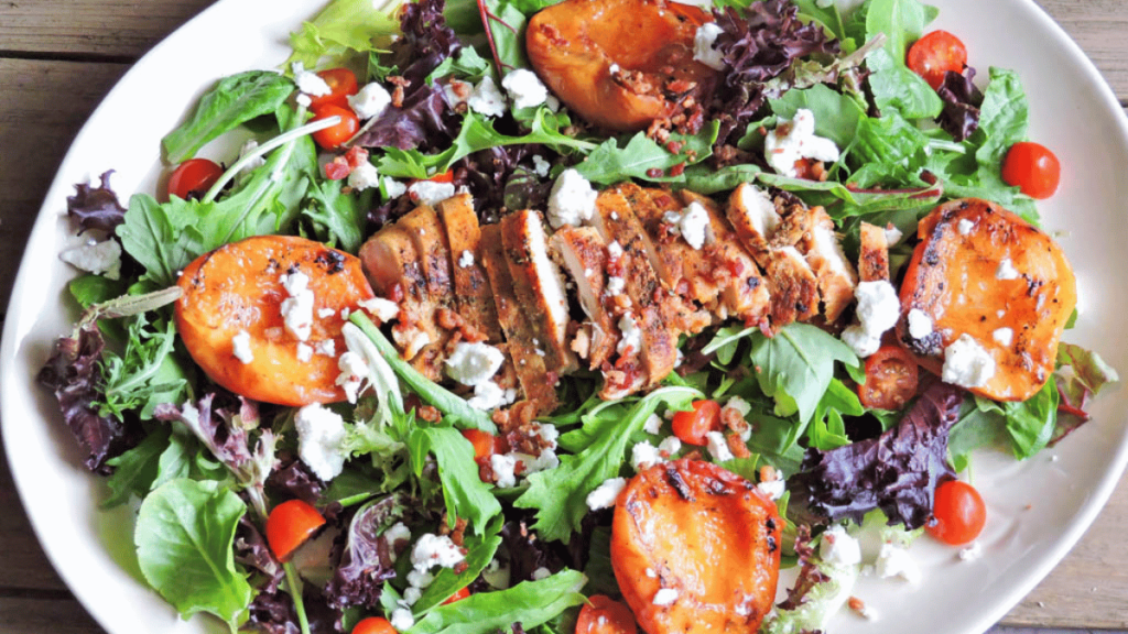 Grilled Peach and Chicken Salad